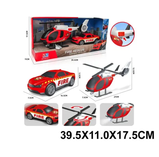 Elicopter si masinuta cu inertie,cu sunete si lumini