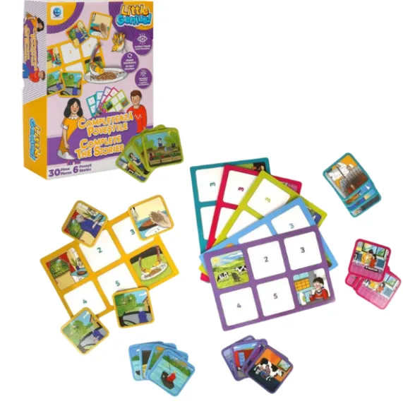 Joc de logică ”Completează poveștile”, (ro), galben-mov