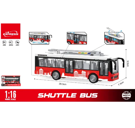 Troleibus cu inertie (lumini /sunete) WY911A