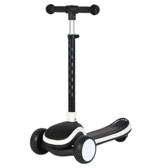 Trotinetă pentru copii cu 3 roți luminoase, platformă cu muzică și lumini, ghidon cu lumini, negru, RTM Scooter (53250)