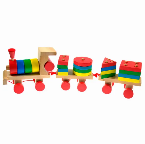 Trenulet de lemn cu forme geometrice W05C008