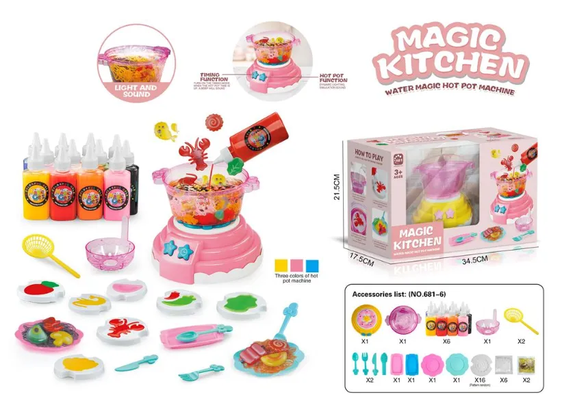 Set pentru realizarea animalelor marine din geluri colorate, cu cratiță, plită și forme, 681-6