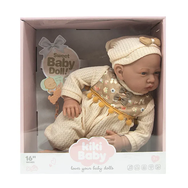 Păpușă Kiki Baby 40 cm din vinil cu suzetă, cod 732041