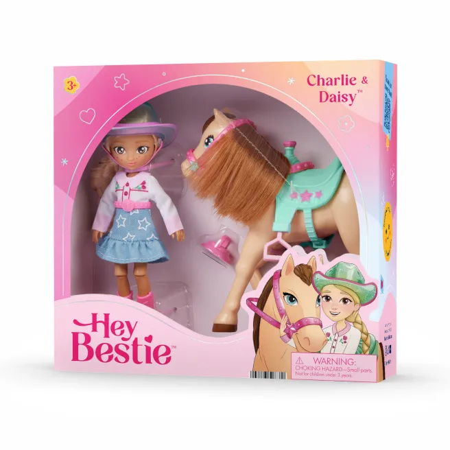 Set Battat Charlie & Daisy: păpușă și cal, cod 2033D