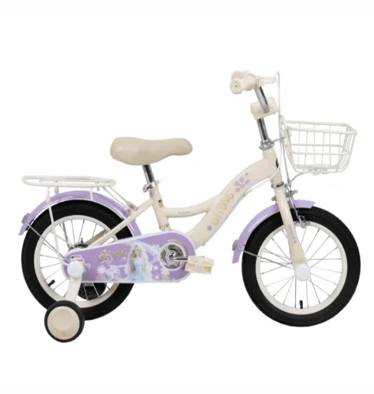 Bicicletă pentru copii cu 4 roți, 14 inch, violet, cod 2227D