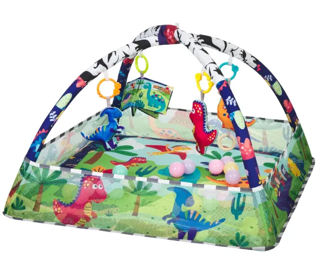 Covoraş pentru copii Kikkaboo 18 Balls Dino Forest Green, 78x75x50 cm