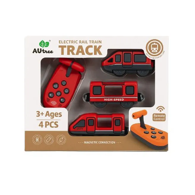 Tren electric cu telecomandă, roșu, cod 922096