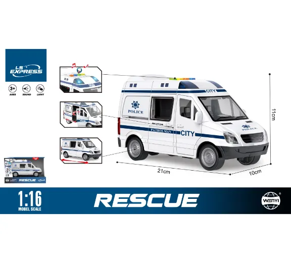 Ambulanță cu inertie (lumini /sunete) WY590F