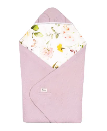 Păturica pentru scoica auto Lionelo Travel Pink Flower, 90x90 cm