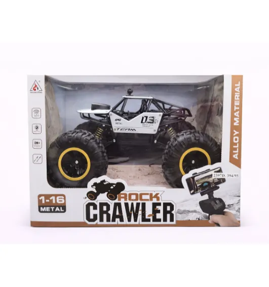 Mașină Rock Crawler 1:16, cu telecomanda, cu camera, argintie, cod 2397D