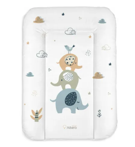 Saltea de infasat moale Albero Mio Elephants, 70x50 cm