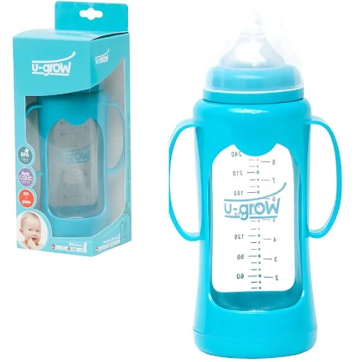 Biberon cu protectie, sticla, 280 ml