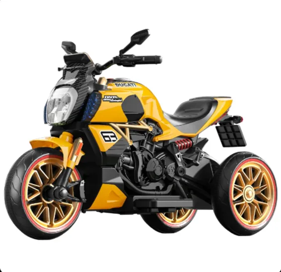 Motocicletă electrică pentru copii, galbenă (56783)