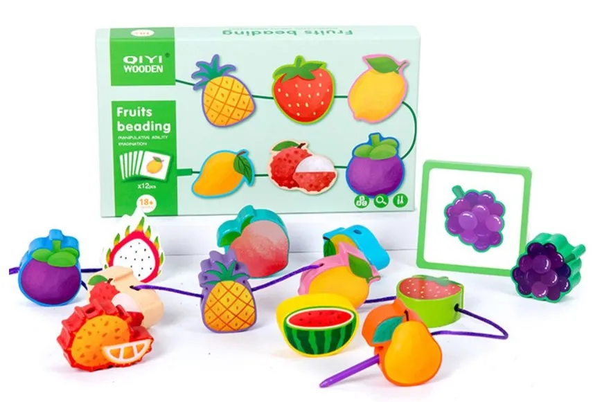 Joc de însirat din lemn