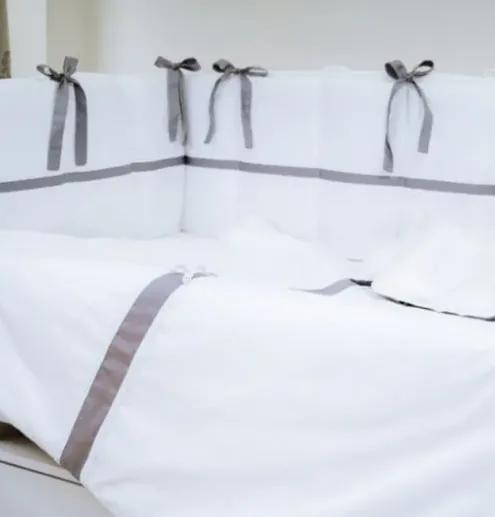 Lenjerie de patut 8 piese PM Renaissance Gri