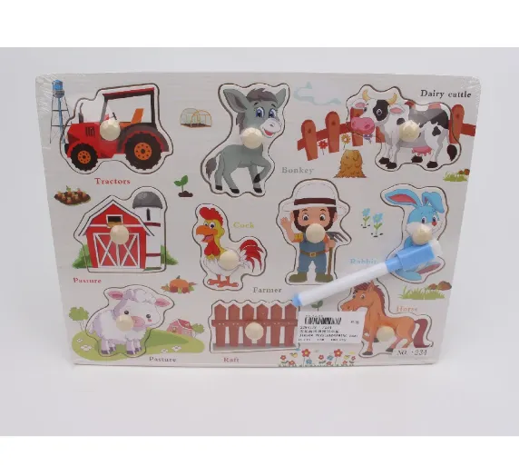 Puzzle din lemn+ tabla de desen