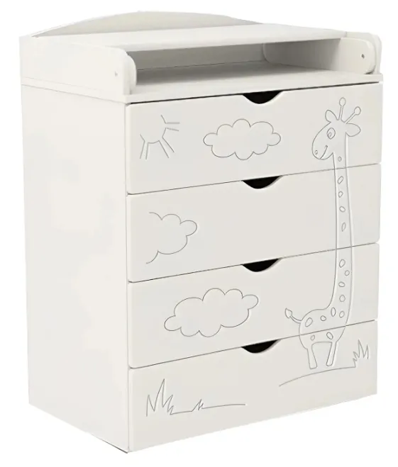 Comoda-măsuță de înfășat PernaMea HappyBaby Girafa 800 Alb