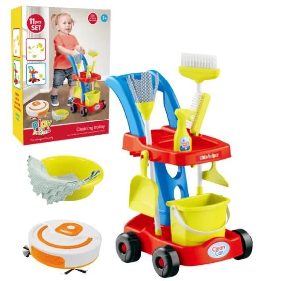 Set de curățenie cu cărucior și mătură