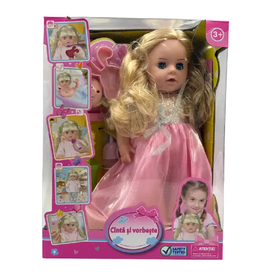 Papusa Amelia 35cm cu accesorii, vorbeste in limba romana