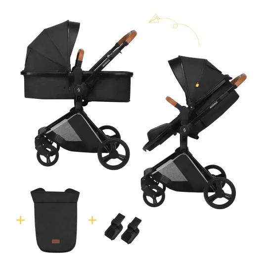 Cărucior 2in1 Skiddou Nasjo onyx (2020071) Negru