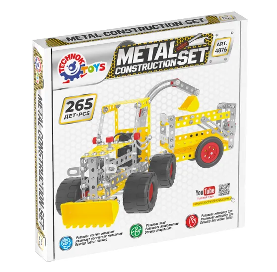 Constructor din metal „Tractor cu remorca” 265 elemente