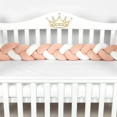 Apărătoare pătuț PM Cosiță Roz (1 piesă), 120x15 cm