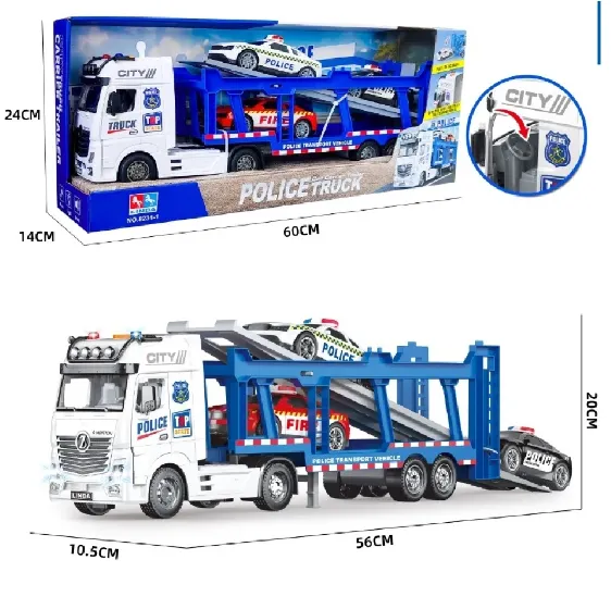 Trailer cu sunete in set cu masinute