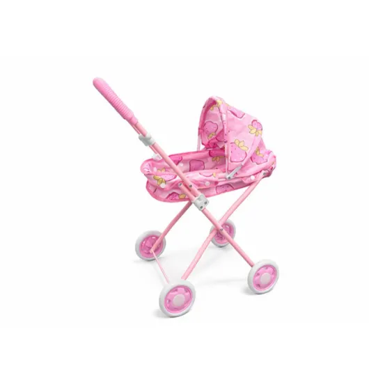Carucior pentru papusi cu capsuni, roz, cod 982031