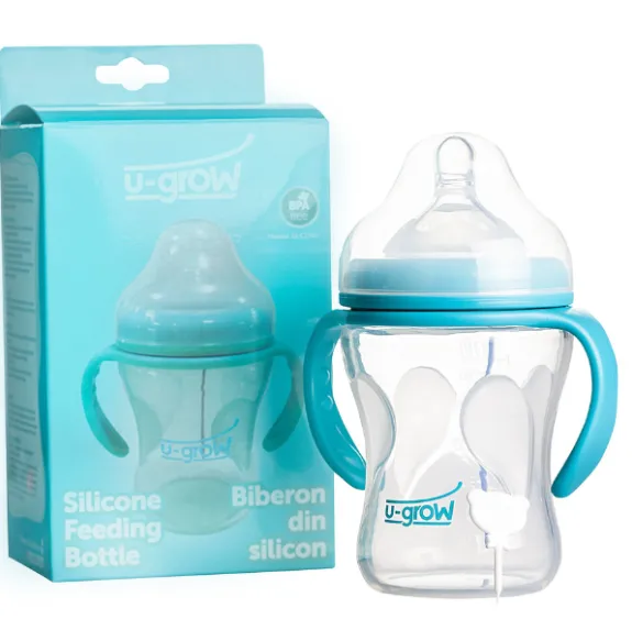 Biberon cu senzor de temperatura si gat larg din sticla, 230 ml