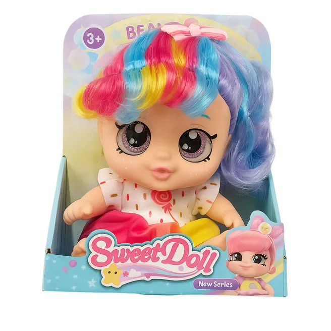 Păpușă, 22 cm, cu fundiță roz, cod 929005