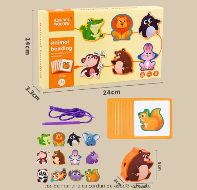 Joc de însirat din lemn