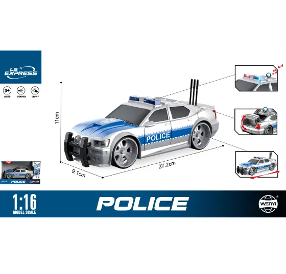 Mașină de poliție cu inertie (lumini /sunete) WY500A