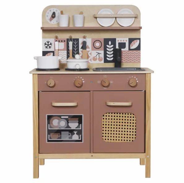 Bucatarie din lemn cu accesorii si functii 58*30*82 cm, maroW10C947