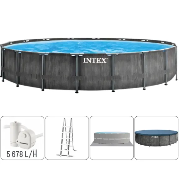 INTEX Piscină GREYWOOD PRISM FRAME PREMIUM 549х122cm, 24311L, cadru metalic, cu pompă de filtrare