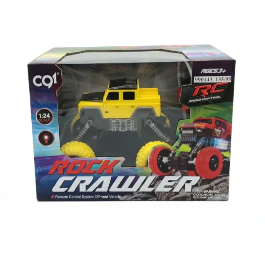 Mașină OFF ROAD 1:24 cu telecomandă, cu lumină, galbenă, cod 990143