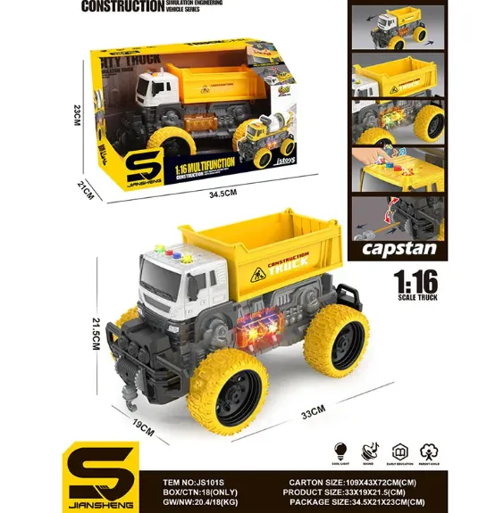 MASINA CAMION CU SUNET SI LUMINI (INSTRUCTIUNE IN ROMANA) 72077