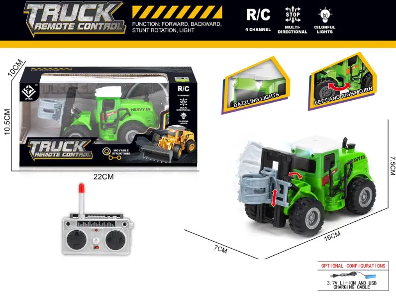 Încărcător de lemne cu telecomandă și lumină, acumulator, verde 6182J