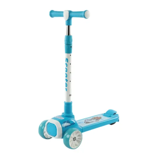 Trotinetă pentru copii cu 3 roți luminoase, platformă cu lumini și muzică, albastru, RTM Scooter (87644)