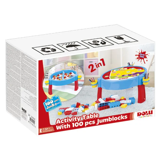 DL Măsuță pentru activități cu constructor 2 în 1 Mega bloc 100 bucăti