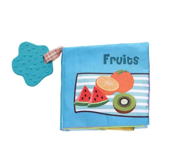 Carte educationala Kikkaboo Cloth book with teether Fruits