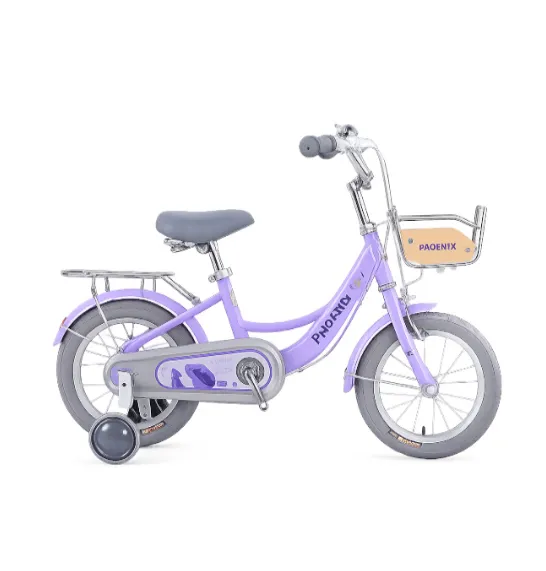 Bicicletă pentru copii cu 4 roți, 12 inci, violet, cod 2352D