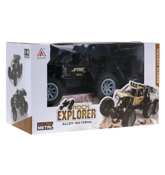 Mașină Rock Crawler 1:18, 6 roți, cu telecomanda, metal, neagră, cod 2400D