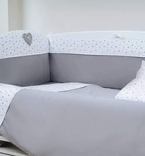 Lenjerie de patut 8 piese PM Confort Stele Gri