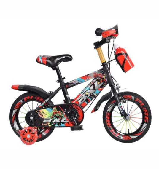 Bicicletă pentru copii cu 4 roți, 14 inch, roșie, cod 2301D