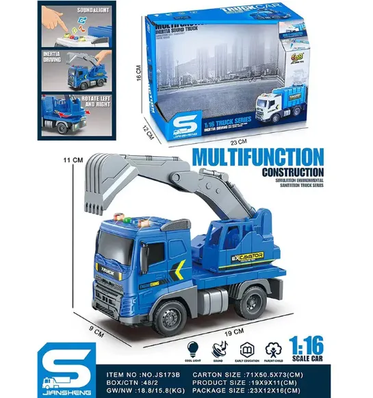MASINA EXCAVATOR CU SUNET SI LUMINI (INSTRUCTIUNE IN ROMANA) 72127