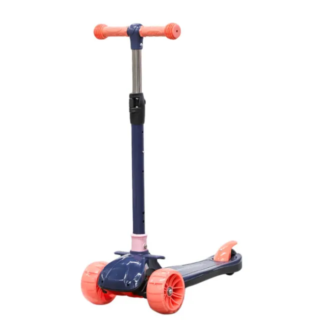 Trotinetă pentru copii cu roți luminoase, albastru