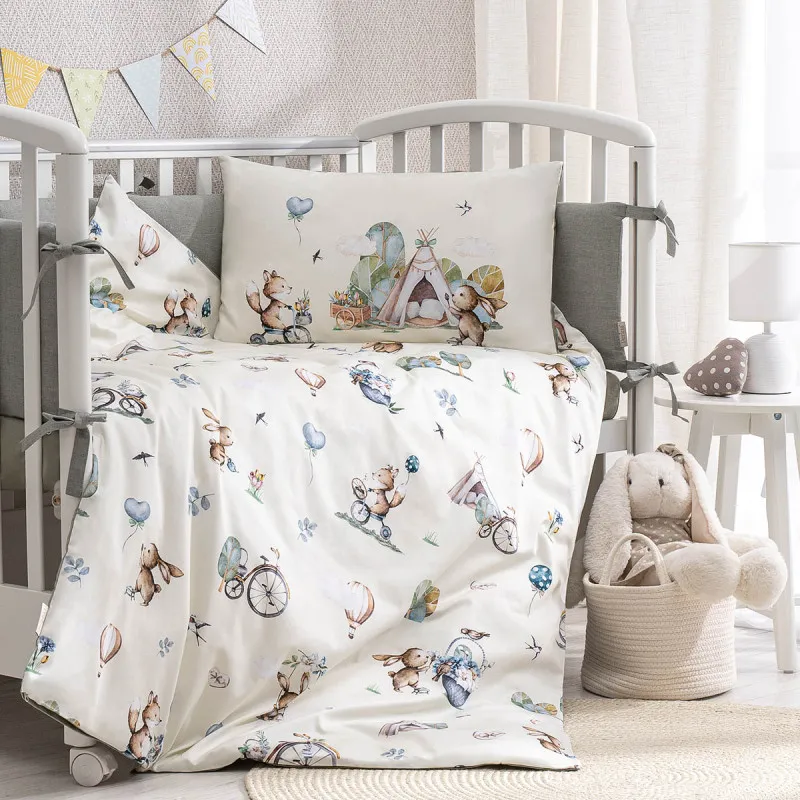 Lenjerie de pat pentru copii Perina Friends (FD3-01.1) Gri-oliva