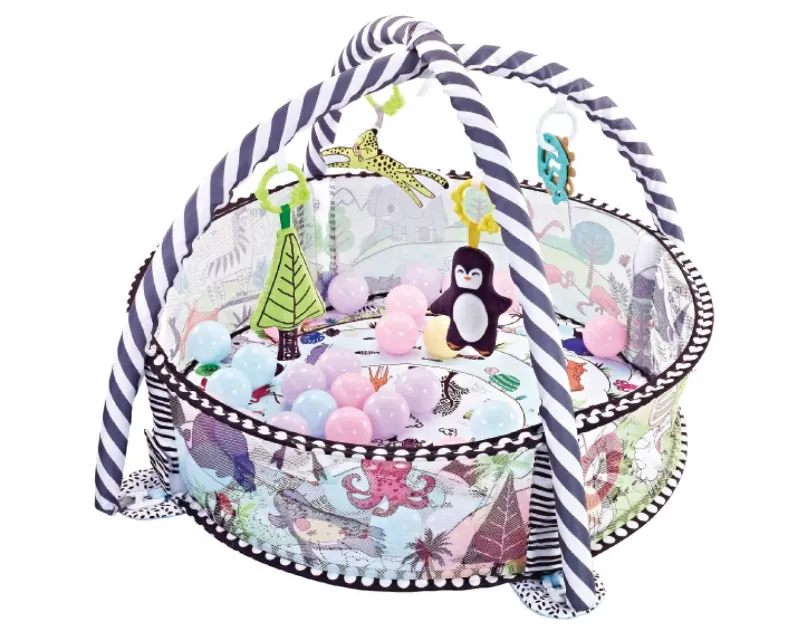 Covoraș pentru copii Kikkaboo Animals World multicolor, 70x70x50 cm