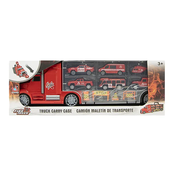 Set de joaca „Transporter Fire Truck” cu mașini, cod 652043