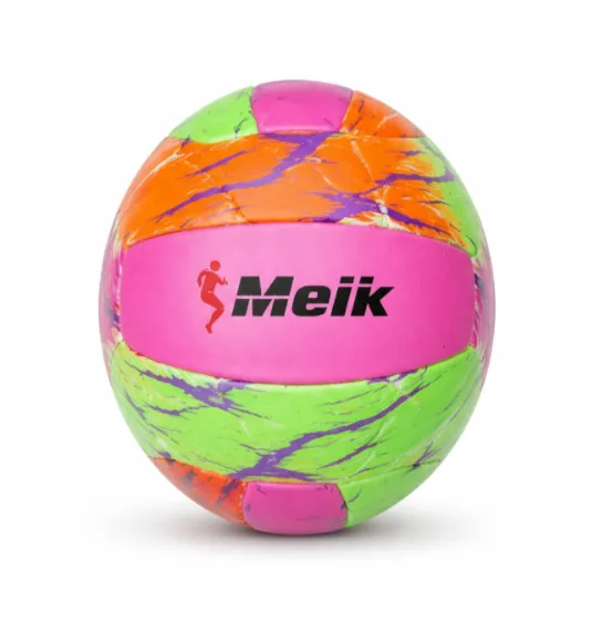 Minge de volei Size 5 Machine-Stitched, verde-roz-portocaliu, cod 2169D